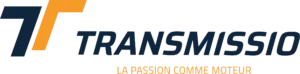 TRANSMISSIO, logo horizontal bleu nuit